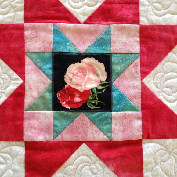 Quilted Star Pattern Handmade Table Runner 42 1/2" x 15 3/4" Rectangle Table Top - Picture 7 of 13